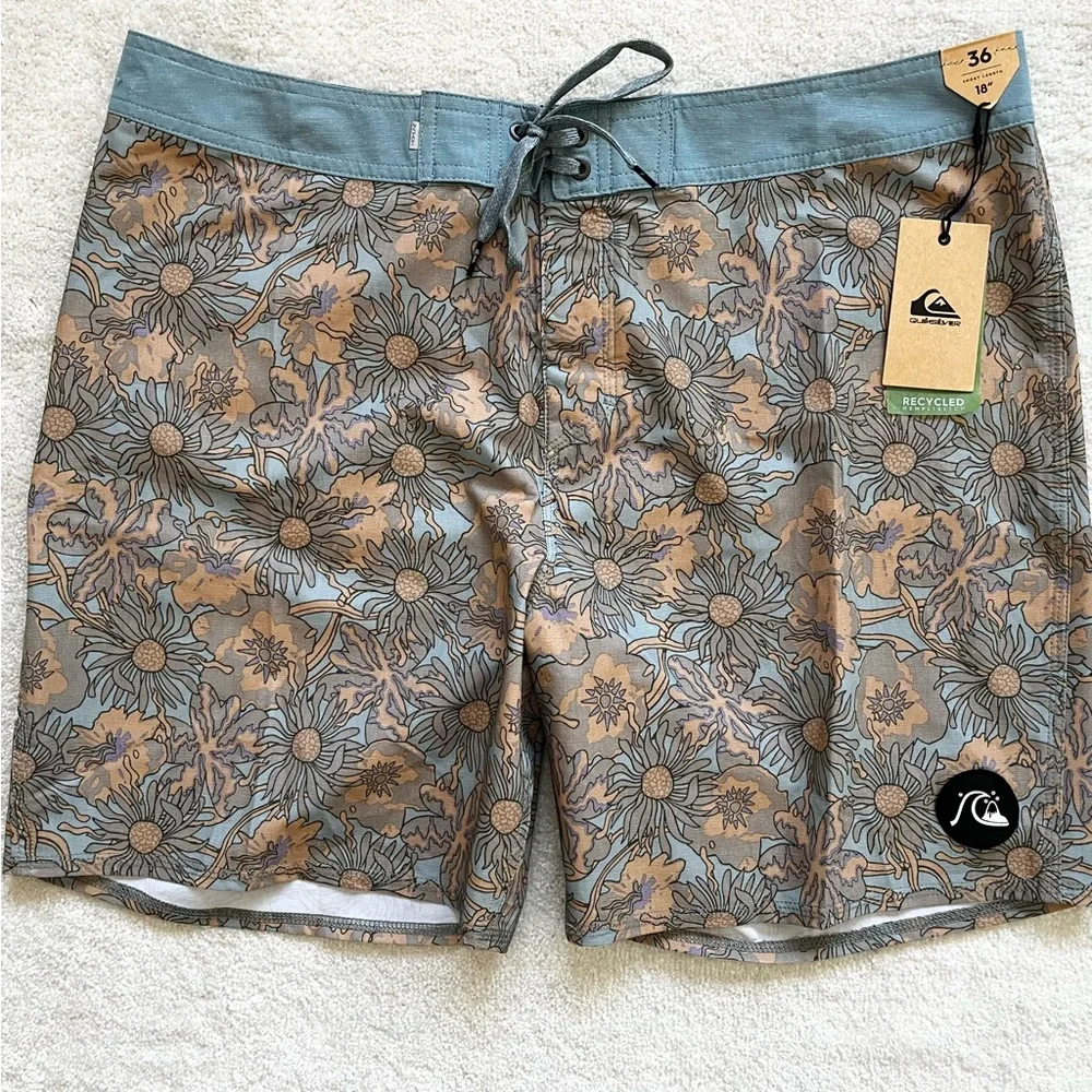 QUICKSILVER NWT HEMPSTRETCH HIGHLINE 18" Boardshorts Size 36